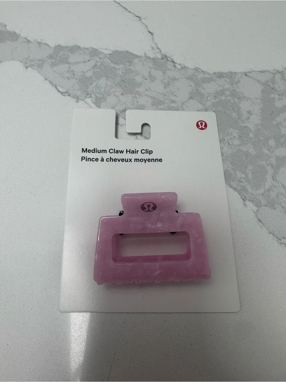 lululemon athletica Medium Claw Hair Clip in Light Pink Marble